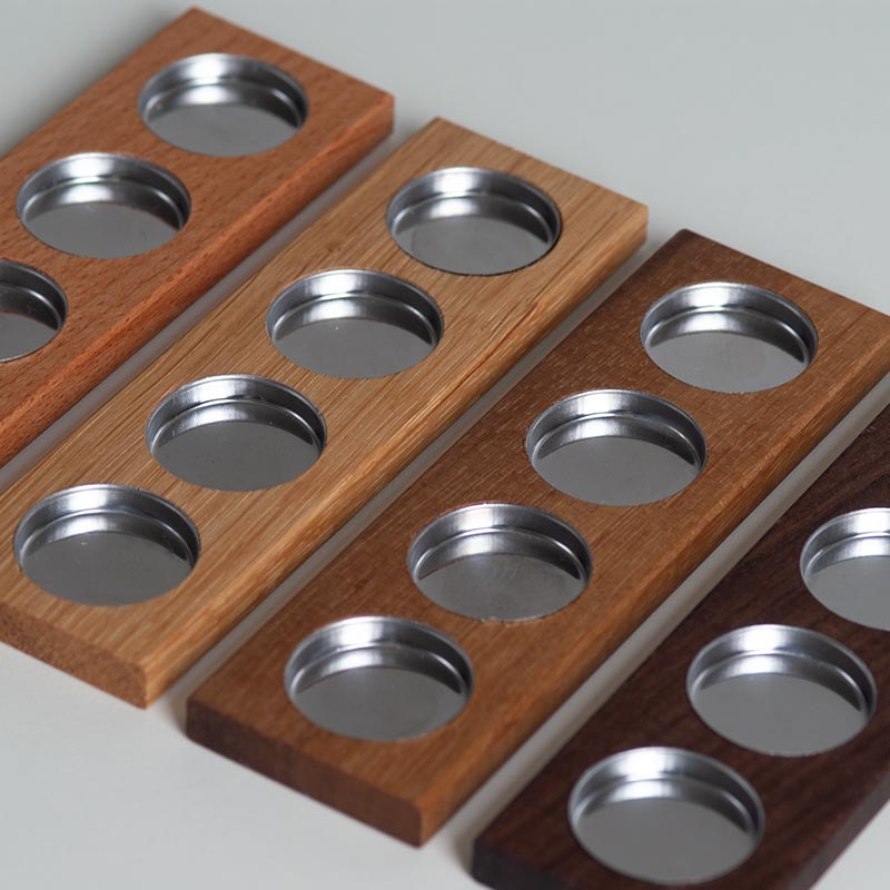 Eyeshadow-Palette aus verschiedenen Hölzern, DIY