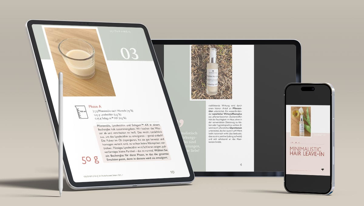 Tablet, Laptop und Smartphone mit E-Booklet Nr. 01 von Heike Käser, Olionatura.de